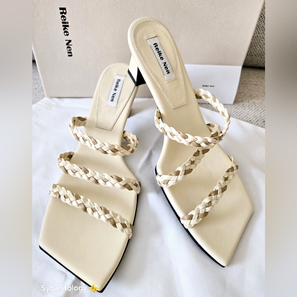 NWT REIKE NEN SIZE:38 Elegant Cream Braided 2,5'/6cm Heels Made In Korea🇰🇷